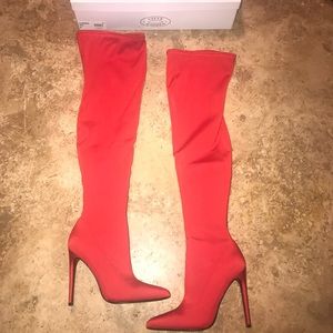 Steve Madden Slammin Red OTK Boots